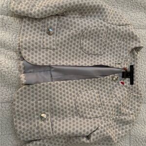 Marc Jacobs Gray and Cream Cropped Blazer - Like New